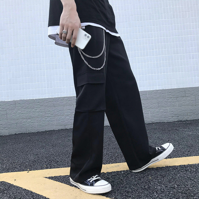 Men Cargo Pants Retro Classic Summer Overalls Men's Loose Student Casual Pants