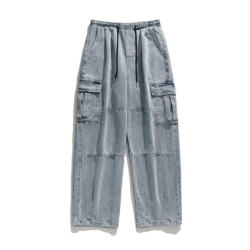 Men Cargo Pants Retro Classic Men's Pocket Jeans Spring Trousers