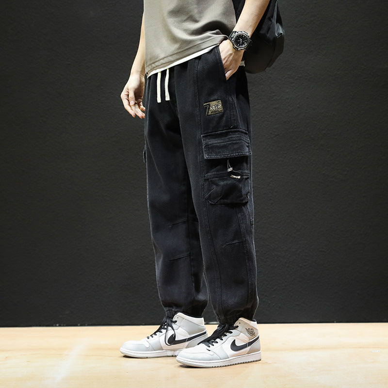 Men Cargo Pants Retro Classic Spring Loose Cotton Trendy Brand Men