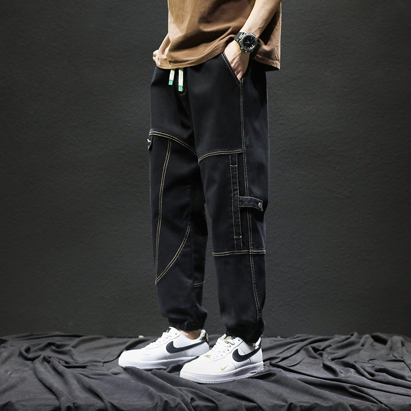 Men Cargo Pants Retro Classic Men's Loose Casual Pants Spring and Autumn Pants