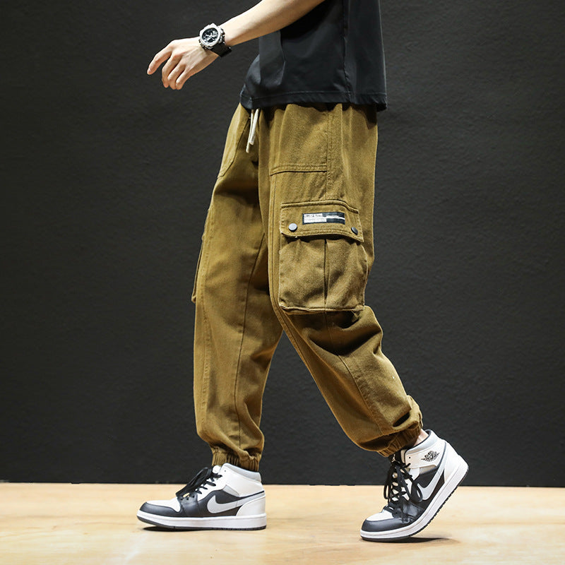 Men Cargo Pants Retro Classic Overalls Men's Spring Loose Casual Pants Men