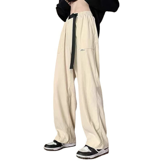 Men Cargo Pants Retro Classic Overalls Men's Straight-Leg Pants Tall Trousers