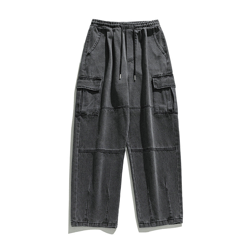 Men Cargo Pants Retro Classic Men's Pocket Jeans Spring Trousers