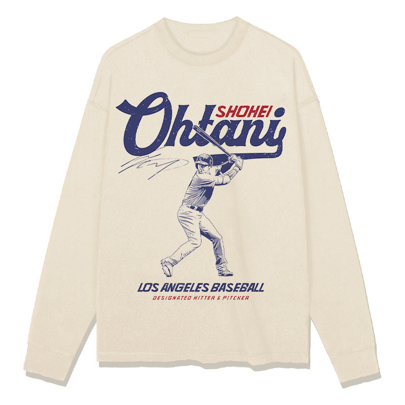 Mens Vintage Football T-Shirt Vintage Shohei Ohtani Printed Short Sleeve T-Shirt Cotton Top