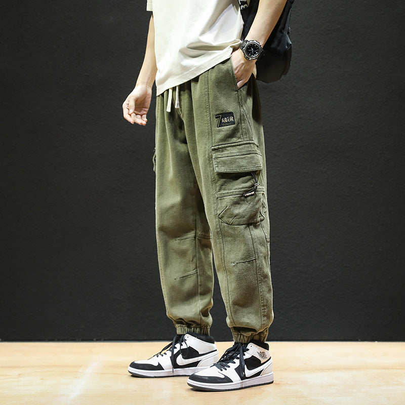 Men Cargo Pants Retro Classic Spring Loose Cargo Pants Men's Cotton Fashionable Casual Trousers