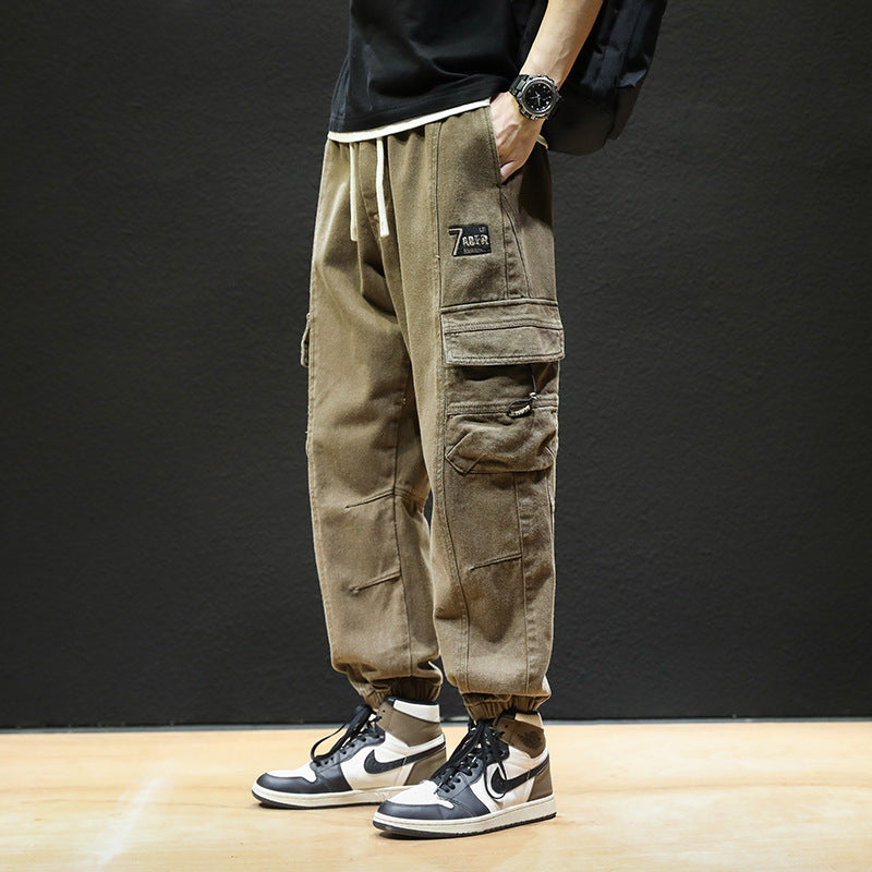 Men Cargo Pants Retro Classic Spring Loose Cotton Trendy Brand Men