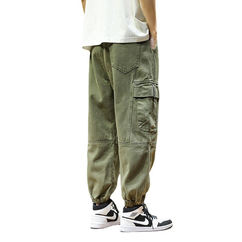 Men Cargo Pants Retro Classic Men's Spring Pure Cotton Casual Pants Sports Pants