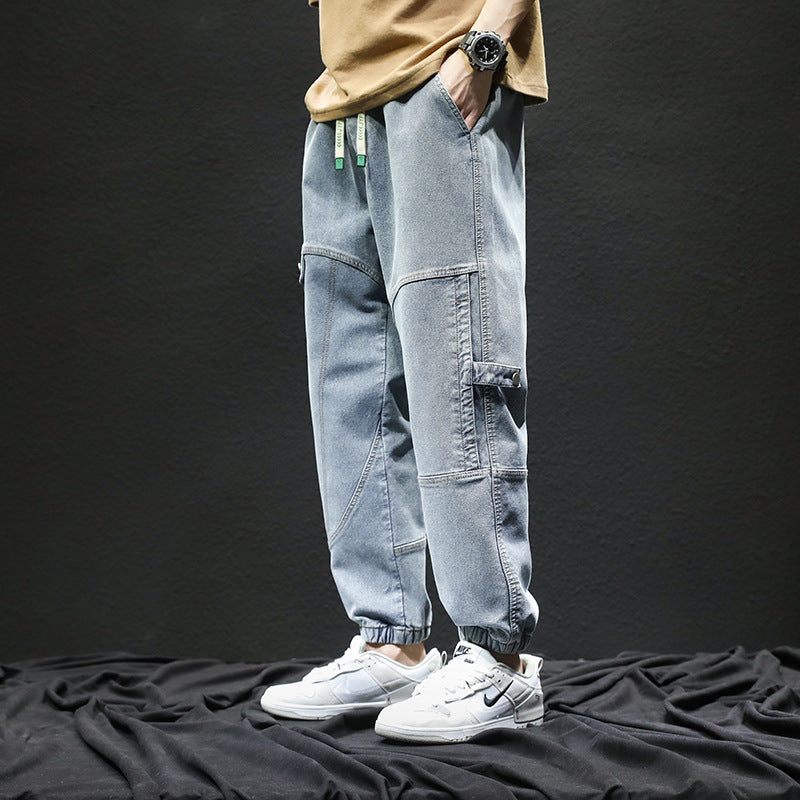 Men Cargo Pants Retro Classic Men's Loose Casual Pants Spring and Autumn Pants