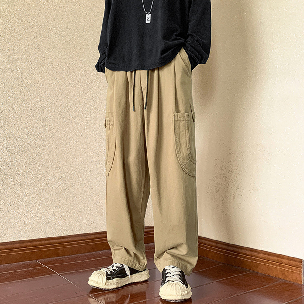 Men Cargo Pants Retro Classic Straight Casual Pants Men Spring and Autumn Baggy Track Pants