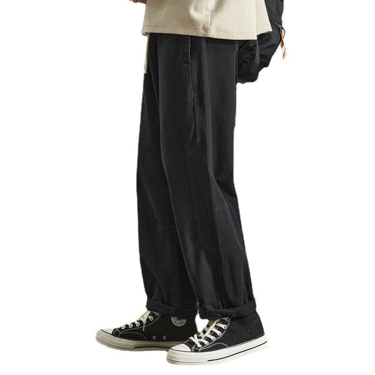 Men Cargo Pants Retro Classic Overalls Men's Spring and Autumn Fashion Brand Straight-Leg Pants