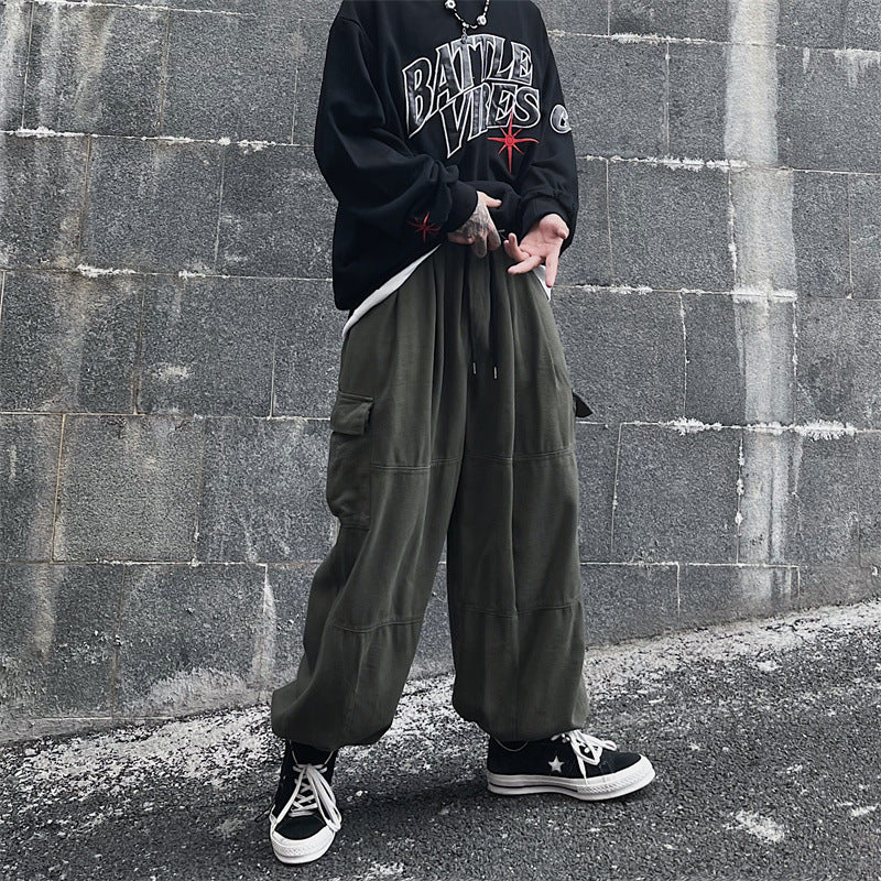 Men Cargo Pants Retro Classic Men's Autumn Loose Casual Trousers