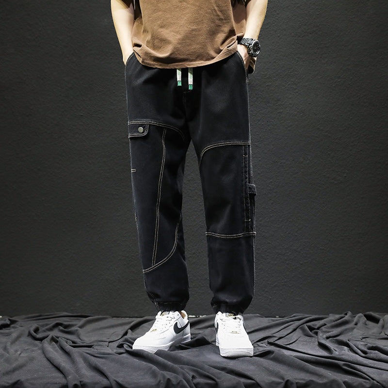 Men Cargo Pants Retro Classic Men's Loose Casual Pants Spring and Autumn Pants