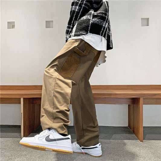 Men Cargo Pants Retro Classic Workwear Pants Men's Spring Trendy Casual Pants Loose