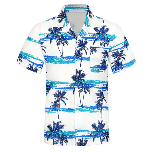 Men Beach Leisure T Shirts Summer Short Sleeve Shirt Men's Casual