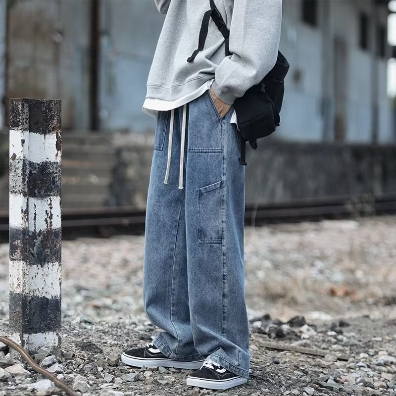 Men Cargo Pants Retro Classic Cargo Jeans Men Baggy Pants