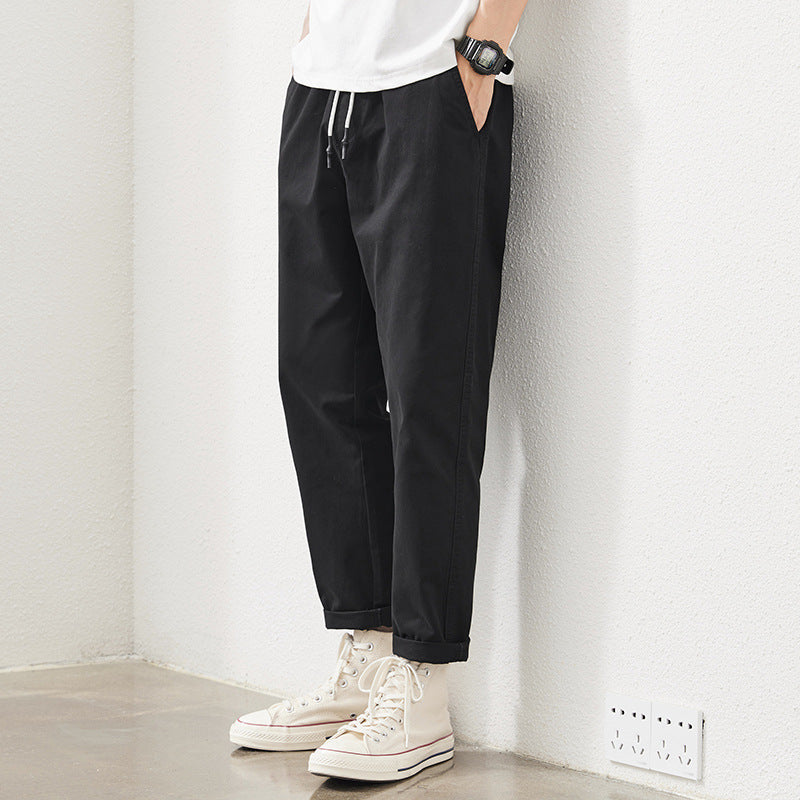 Men Cargo Pants Retro Classic Men's Summer Casual Pants Loose Straight All-Matching Workwear Pants