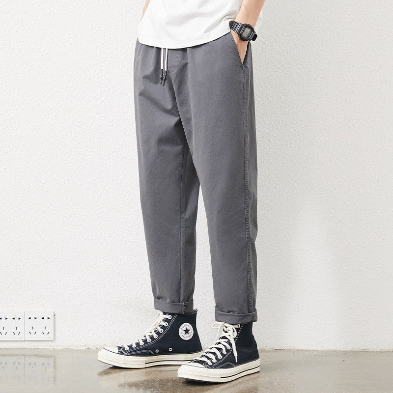 Men Cargo Pants Retro Classic Men's Summer Casual Pants Loose Straight All-Matching Workwear Pants