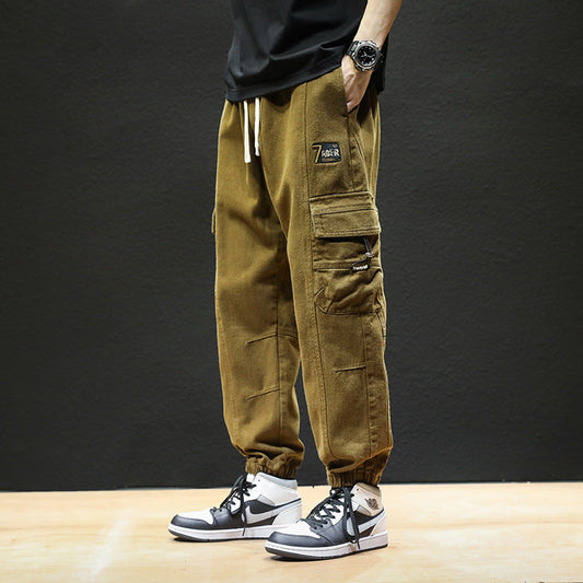 Men Cargo Pants Retro Classic Spring Loose Cotton Trendy Brand Men