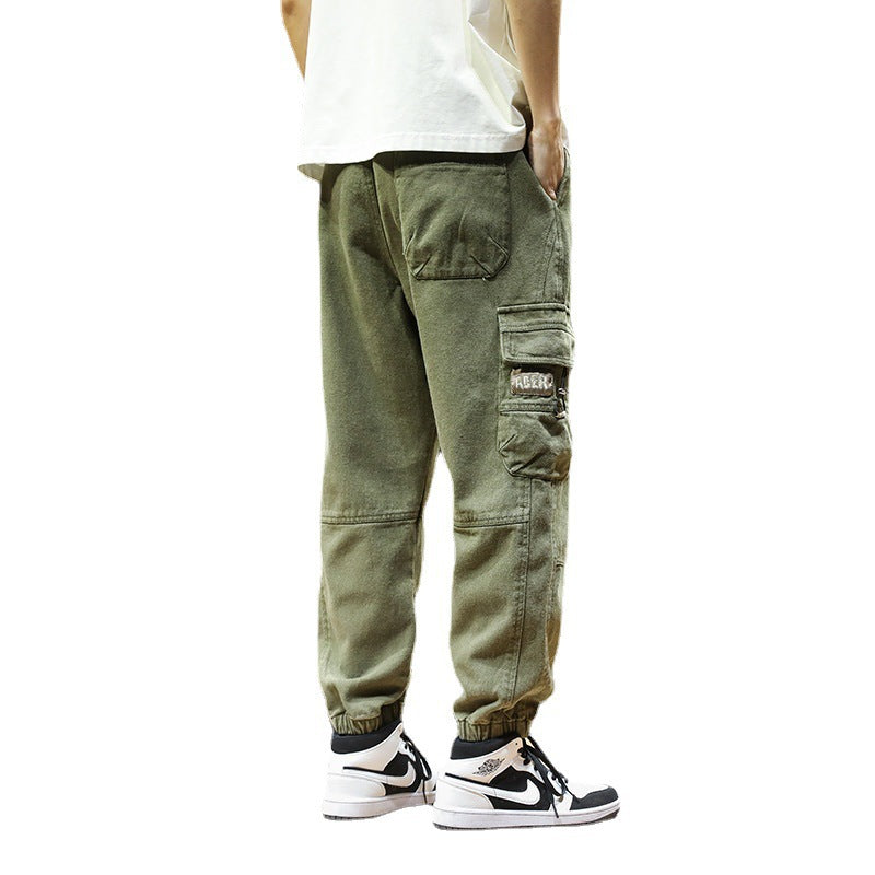 Men Cargo Pants Retro Classic Workwear Pants Men's Spring Loose Casual Trousers