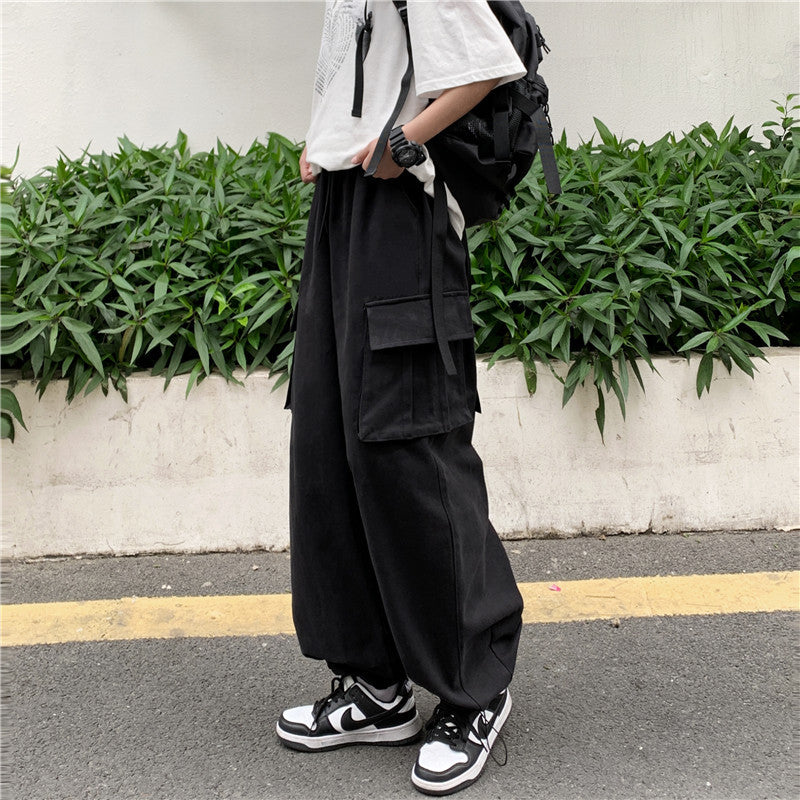 Men Cargo Pants Retro Classic Men's Spring Overalls Casual Pants Trousers Loose