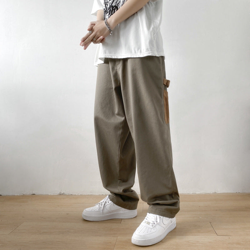 Men Cargo Pants Retro Classic Overalls Men's Loose Casual Pants Trendy Teen Long Pants All-Matching