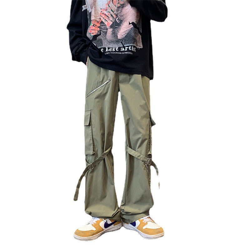 Men Cargo Pants Retro Classic Spring and Autumn Loose Cargo Casual Trousers