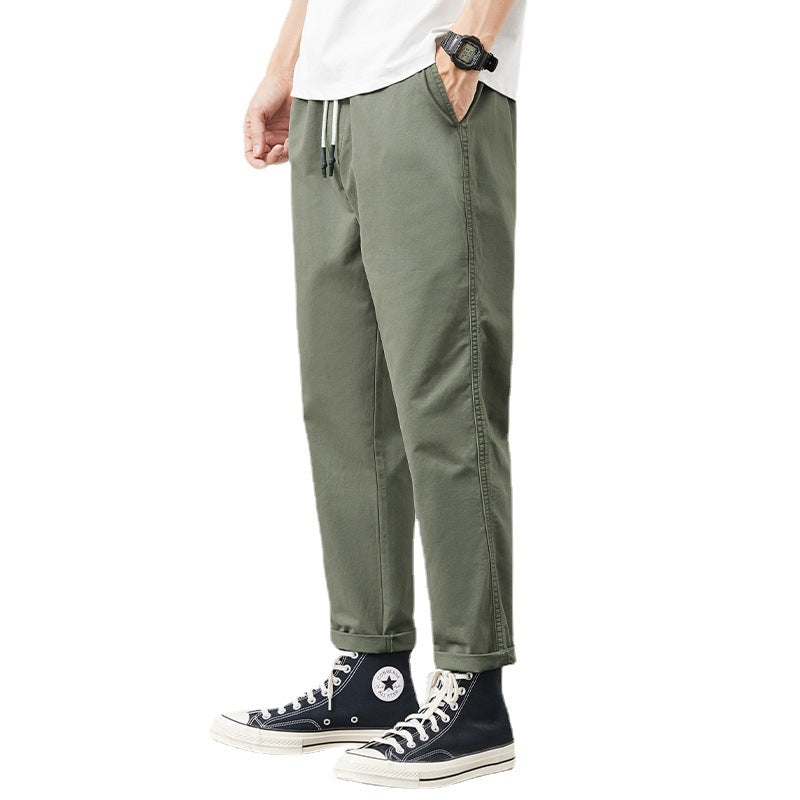 Men Cargo Pants Retro Classic Men's Summer Casual Pants Loose Straight All-Matching Workwear Pants