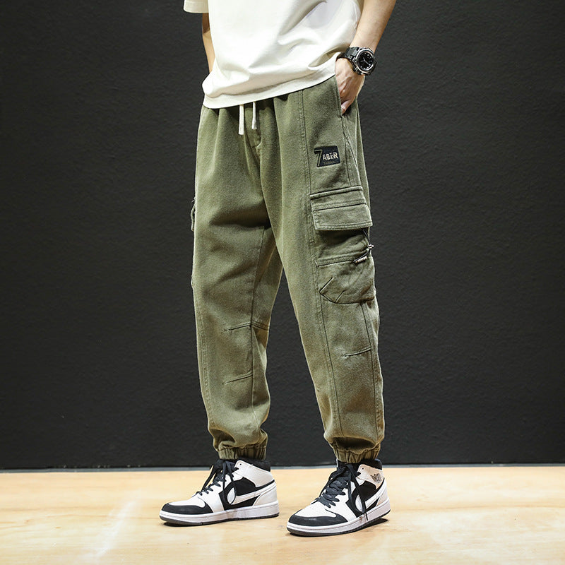 Men Cargo Pants Retro Classic Workwear Pants Men's Spring Loose Casual Trousers