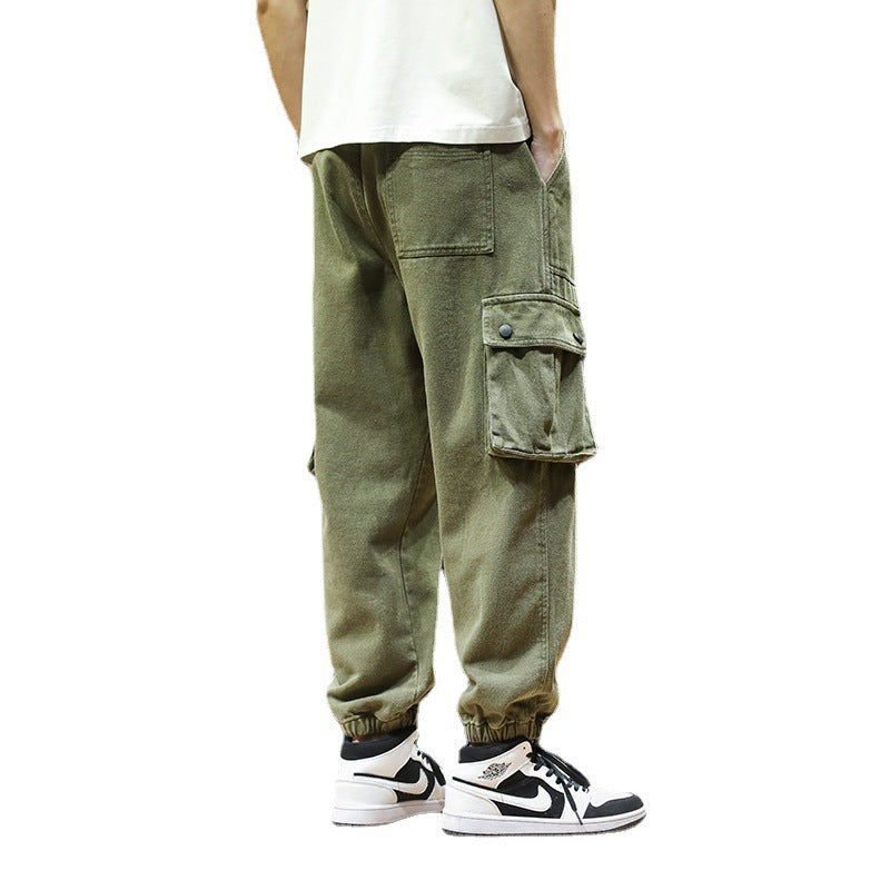 Men Cargo Pants Retro Classic Overalls Men's Spring Loose Casual Pants Men