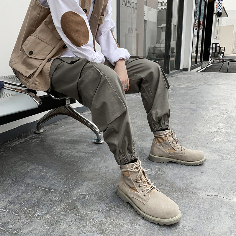 Men Cargo Pants Retro Classic Spring and Autumn Men's Workwear Men's Simple Loose Casual Pants