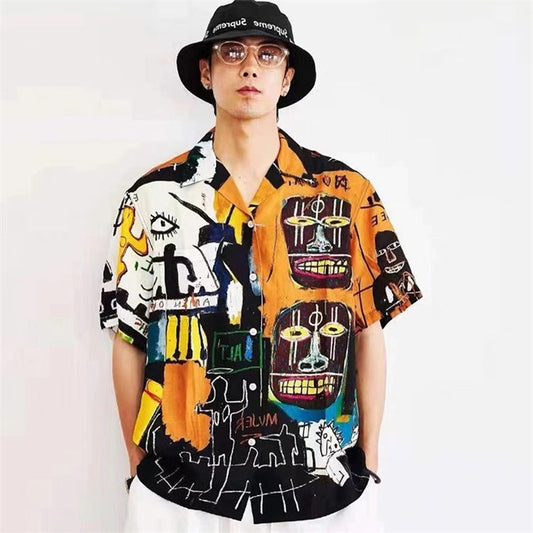 Men Beach Leisure T Shirts Short Sleeve Printed Shirt Men